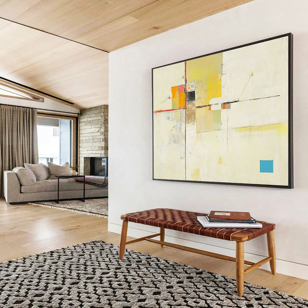 Minimalist Color Block Abstract Painting with Clean, Subtle Compositions ABS490