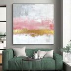 Pink Gold Abstract Painting with Elegant Warmth WINK330