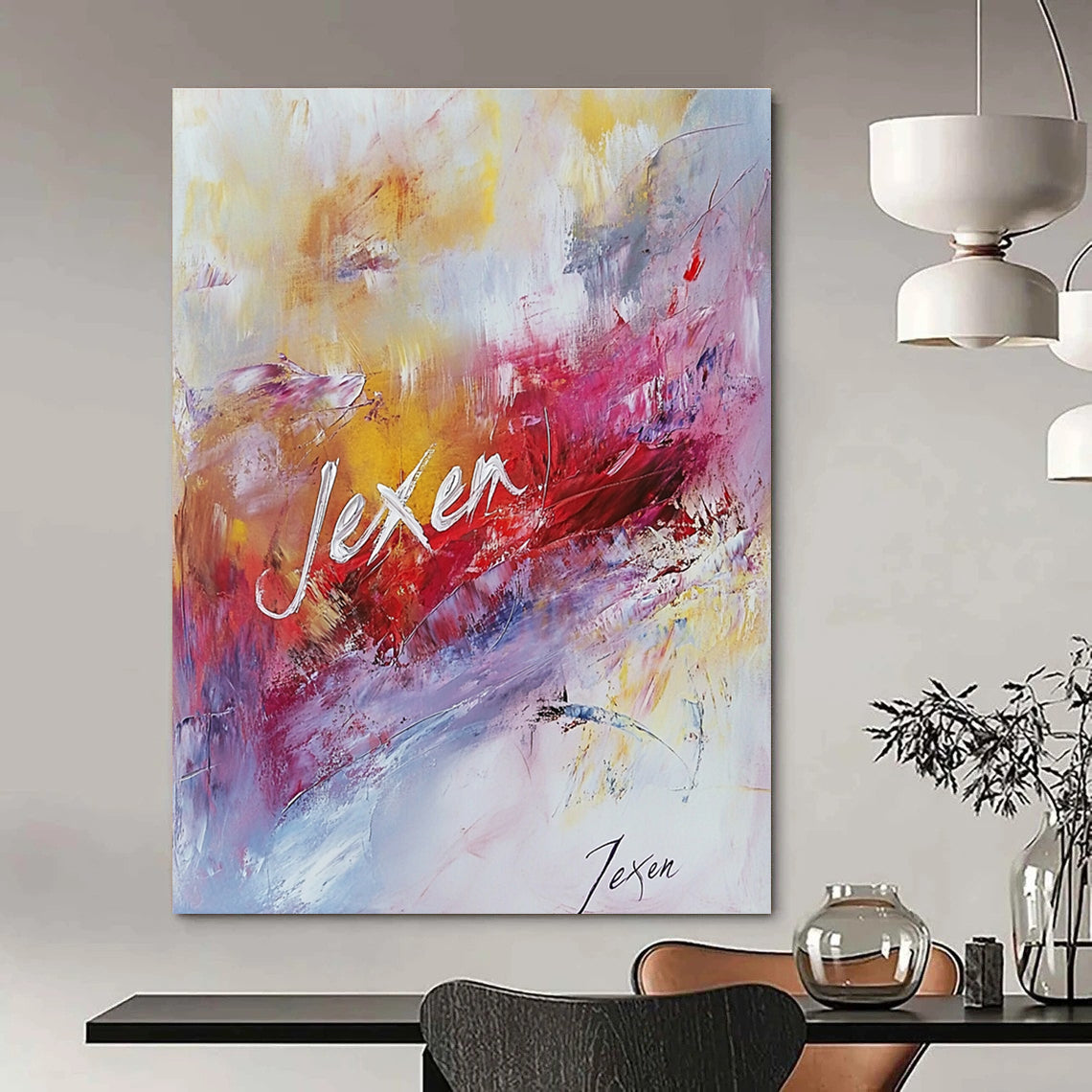 Colorful Abstract with Signature Painting for Personalized Home Studios GAB1229
