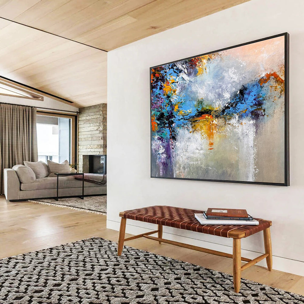 Colorful Abstract Reflection Painting for Lakeside Vacation Homes YHT376