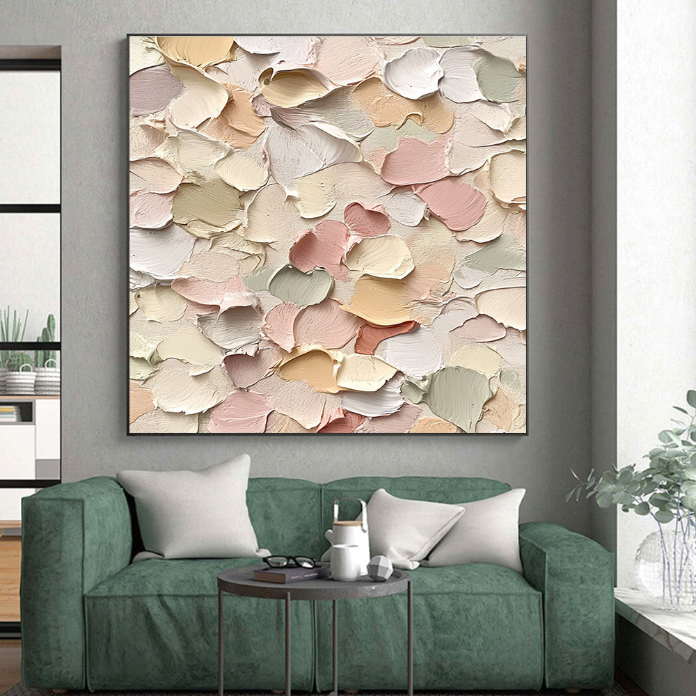 Colorful Palette Knife Petals Abstract Painting with Vibrant Energy WINK054