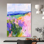 Colorful Flower Field Abstract Painting of Cheerful Blooms GAB0153