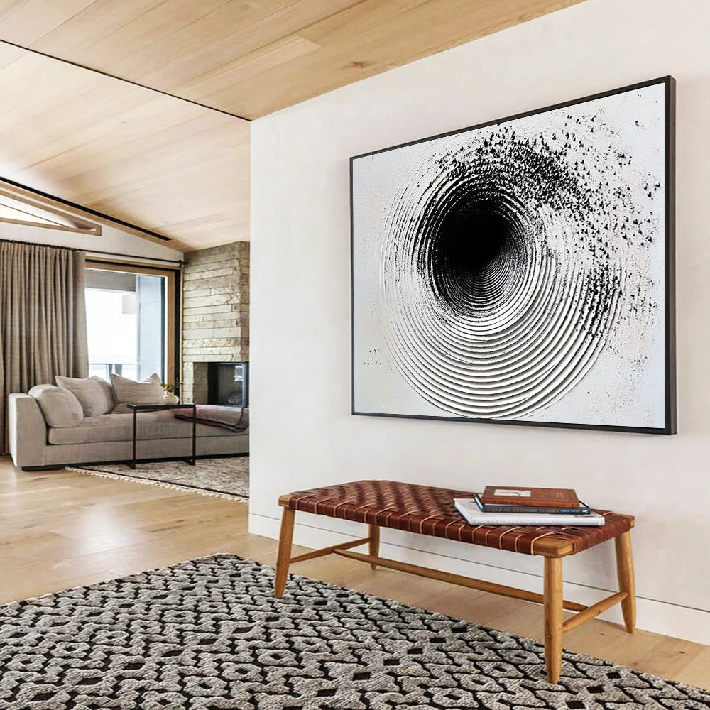 Black and White Circular Texture - Depth in Minimalism ABS027