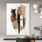 Neutral Abstract Composition Painting for Minimalist Bedrooms GAB1142