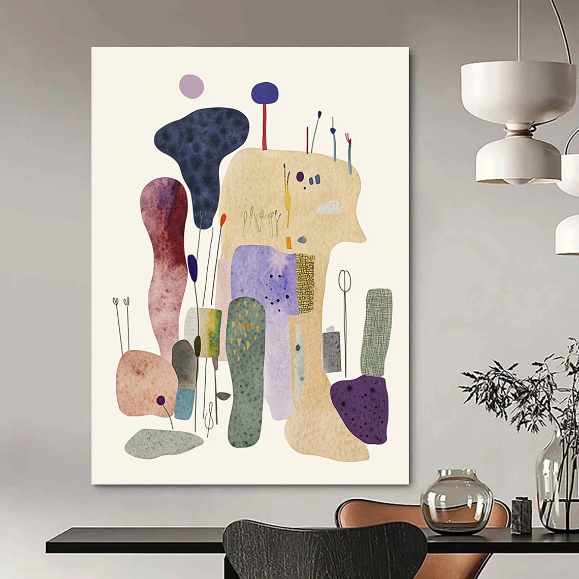 Colorful Organic Shapes - Modern Abstract Watercolor Art GAB0399