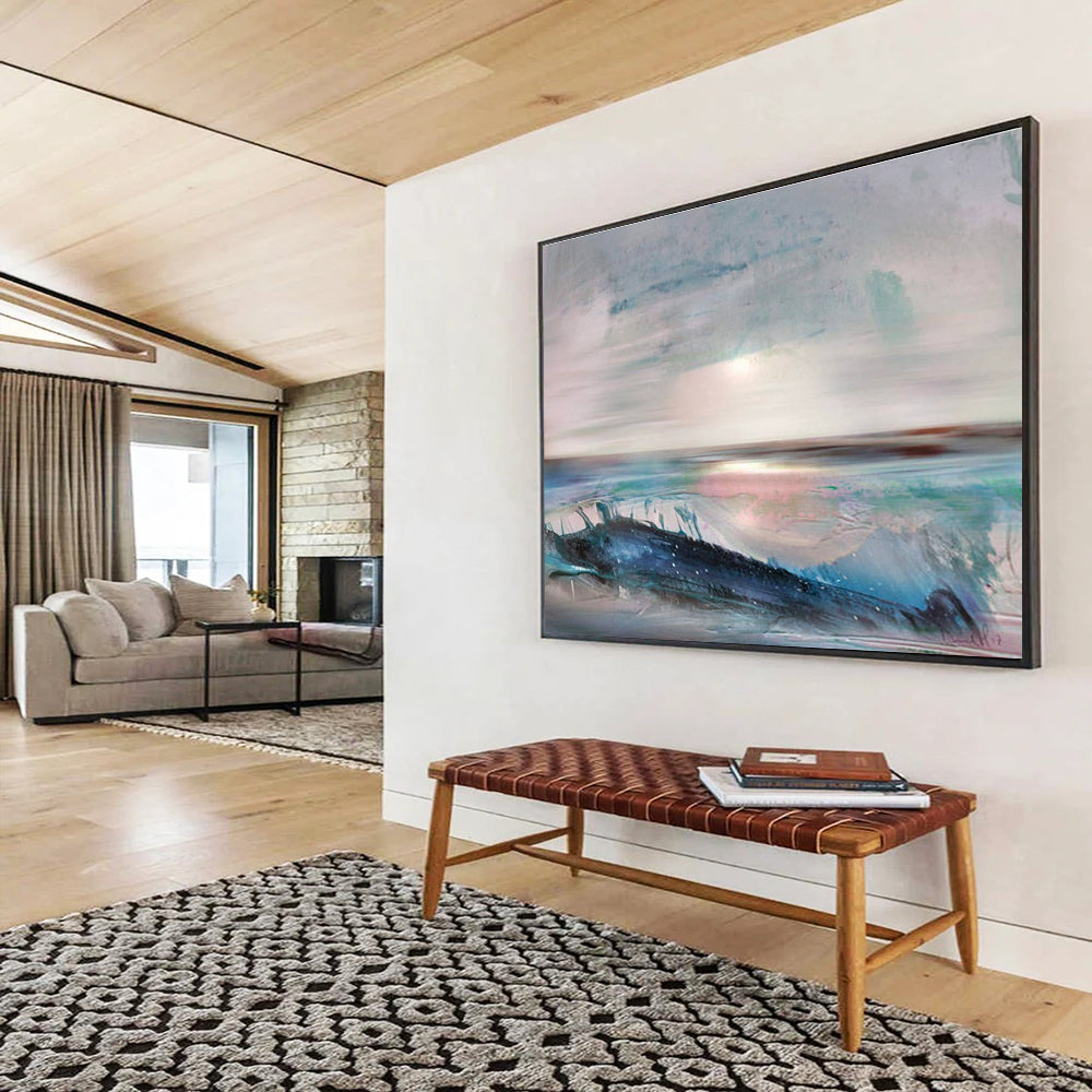 Serene Sea Abstract Painting for Coastal Retreats YHT148