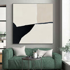Geometric Black and White Shapes Abstract Painting with Minimalist Precision WINK160