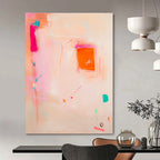 Soft Pink Abstract with Dragonfly Painting for Bohemian Bedrooms GAB1153