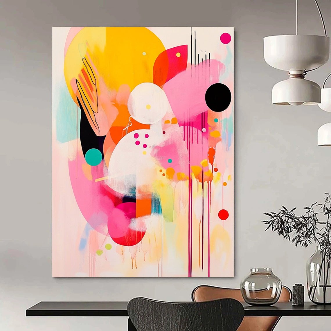 Vibrant Abstract Composition Painting for Creative Studio Break Rooms GAB1222