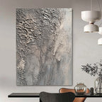 Textured Grey Complexity Abstract Painting of Intricate Surfaces GAB0088