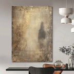 Shadowy Figure Abstract Painting with Muted Tones GAB0048