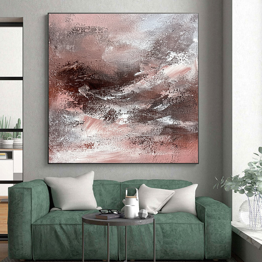 Pink Gray Abstract Painting with Subtle Drama WINK770