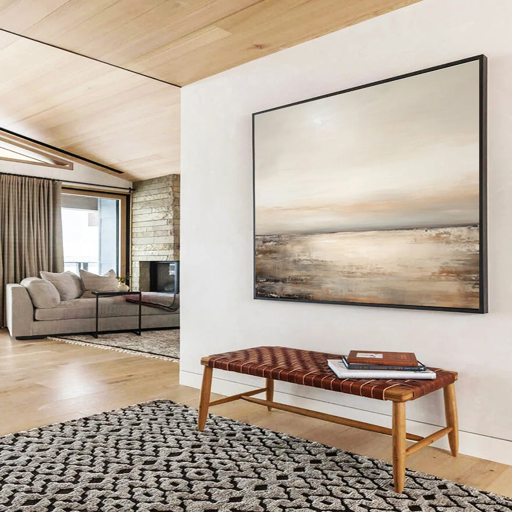 Neutral Seaside Abstract Painting for Calm Spaces YHT101