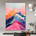 Vivid Colorful Mountain Peaks Painting for Nature - Inspired Spaces HENG283