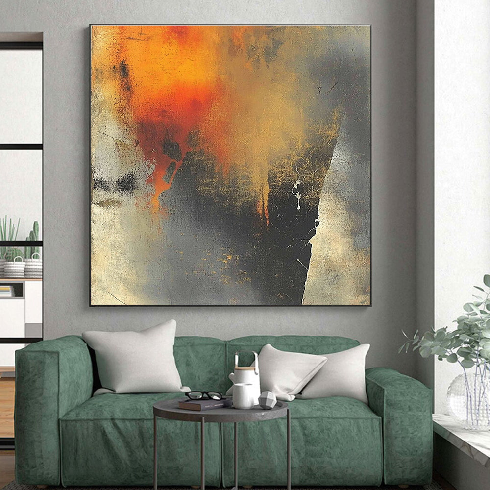 Fiery - Hued Abstract Painting with Intense Passion WINK807