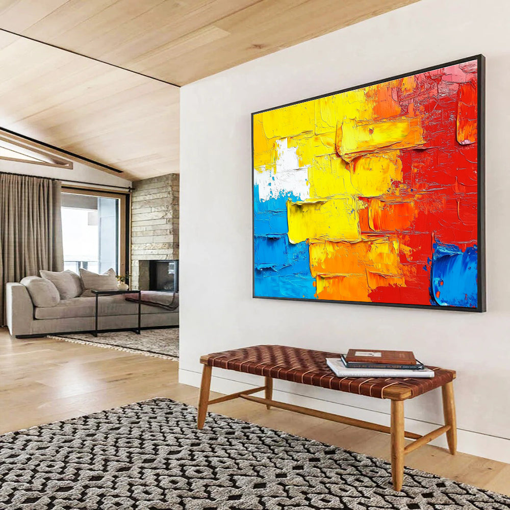 Colorful Impasto Abstract Painting with Rich Textures ABS420