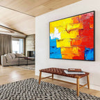 Colorful Impasto Abstract Painting with Rich Textures ABS420