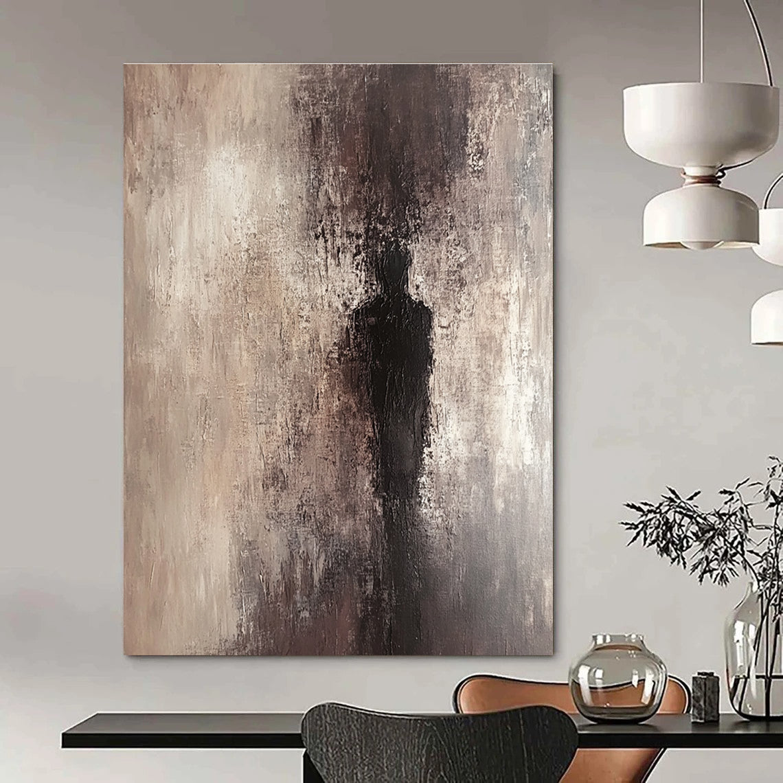 Shadowy Figure Abstract - Mysterious Abstract Painting GAB0645