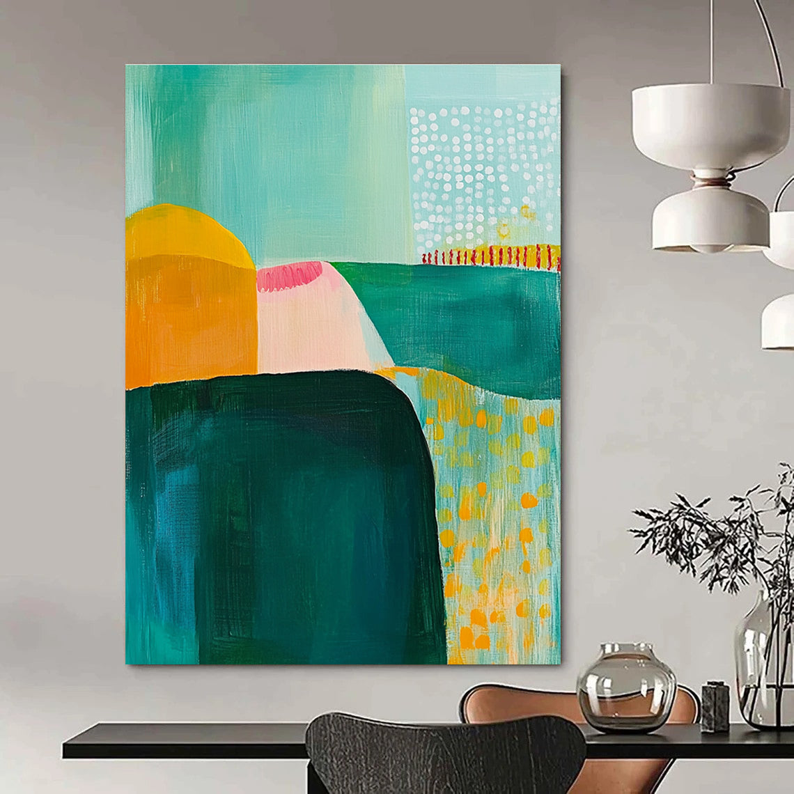 Abstract Landscape Blocks Contemporary Abstract Painting GAB0339