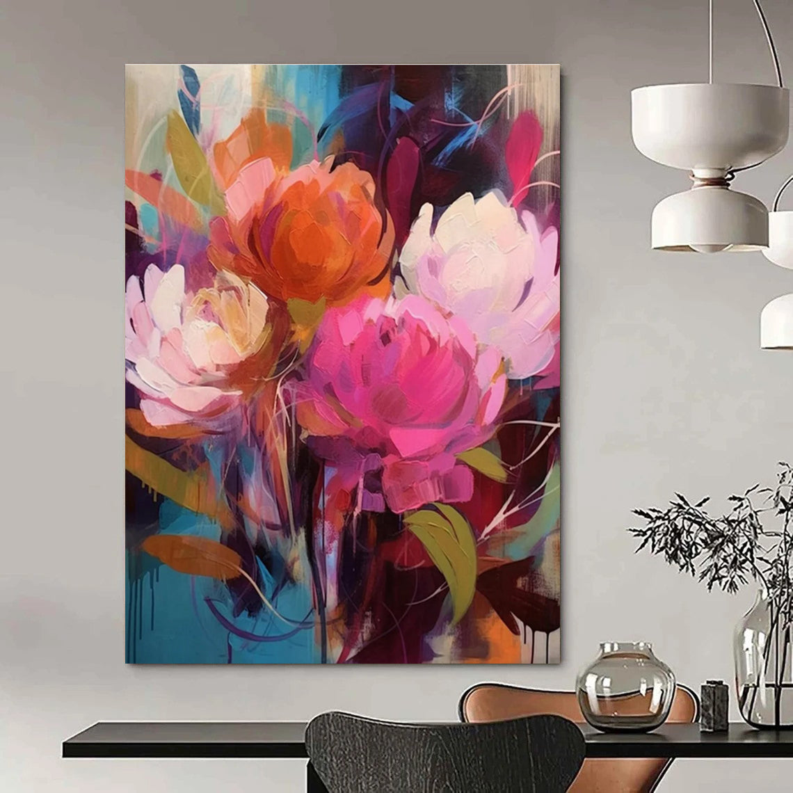 Vibrant Floral Abstract Painting for Art - Centric Hallways HENG427