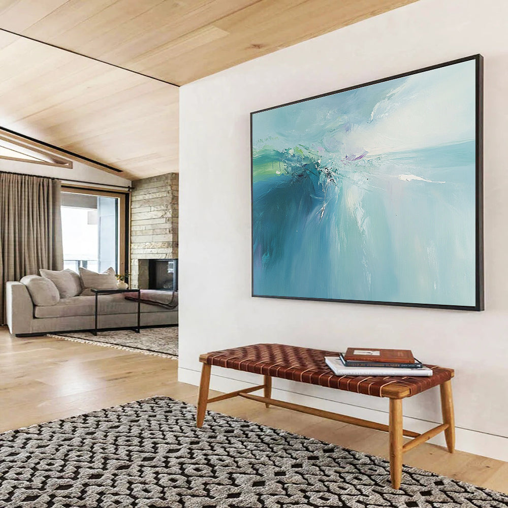 Soft Blue Sea - Sky Abstract Painting ABS208