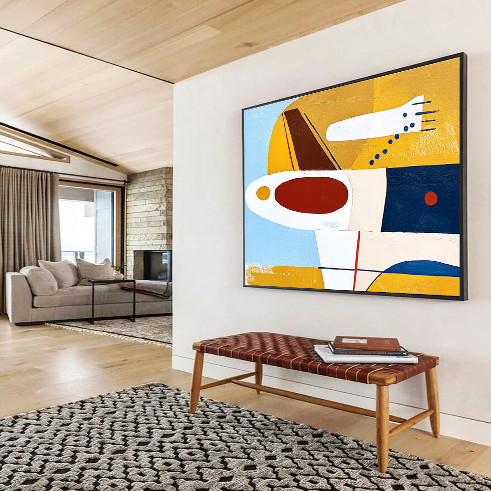 Color - Blocked Geometric Aircraft Abstract Painting ABS201