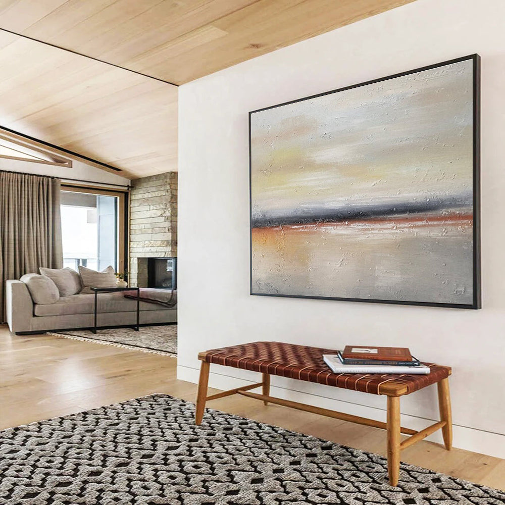 Minimalist Sunset Stripes Abstract Painting for Minimalist Interiors YHT018