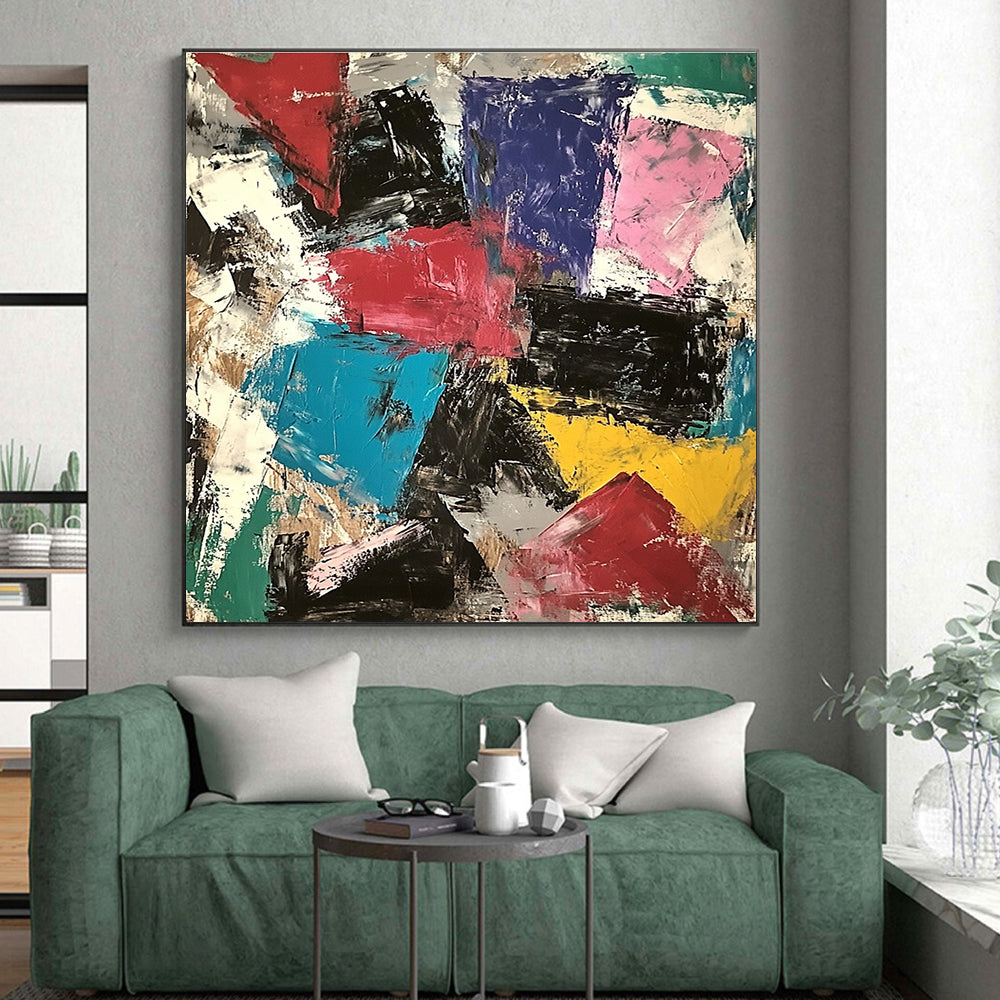 Colorful Block Abstract 3 Painting with Dynamic Energy WINK749