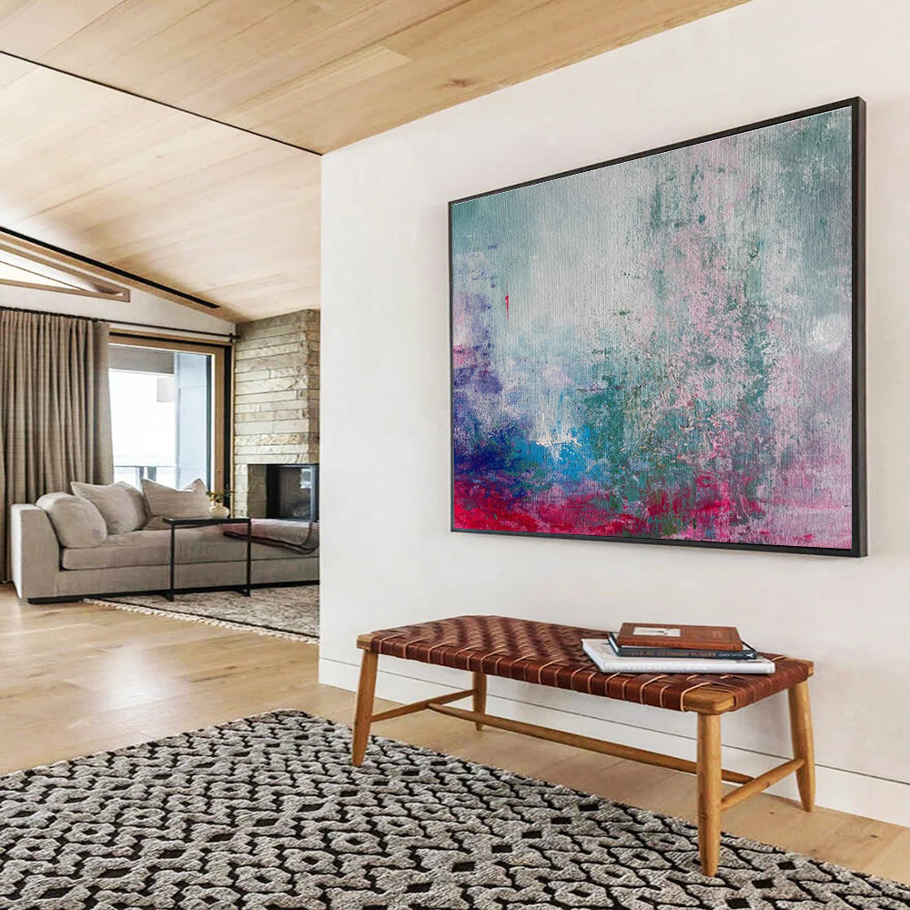 Soft Color Abstract Blend Painting for Calming Wellness Centers YHT363
