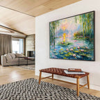 Water Lily Pond Abstract Painting for Spa Retreats YHT194