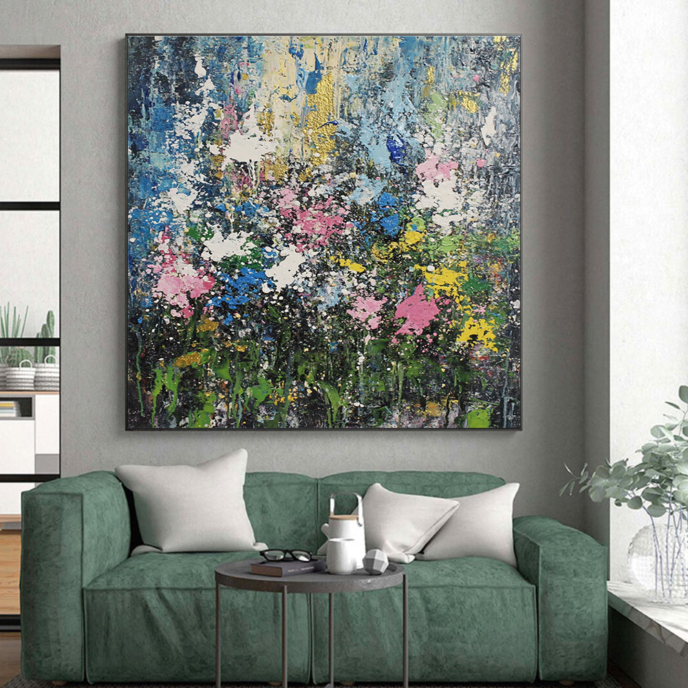 Floral Explosion Abstract Painting with Lush Abundance WINK198