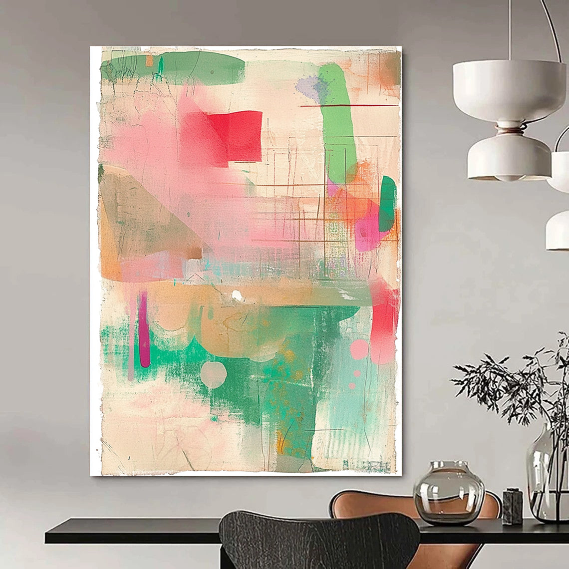 Pastel Color Fusion Softly Blended Abstract Painting GAB0245
