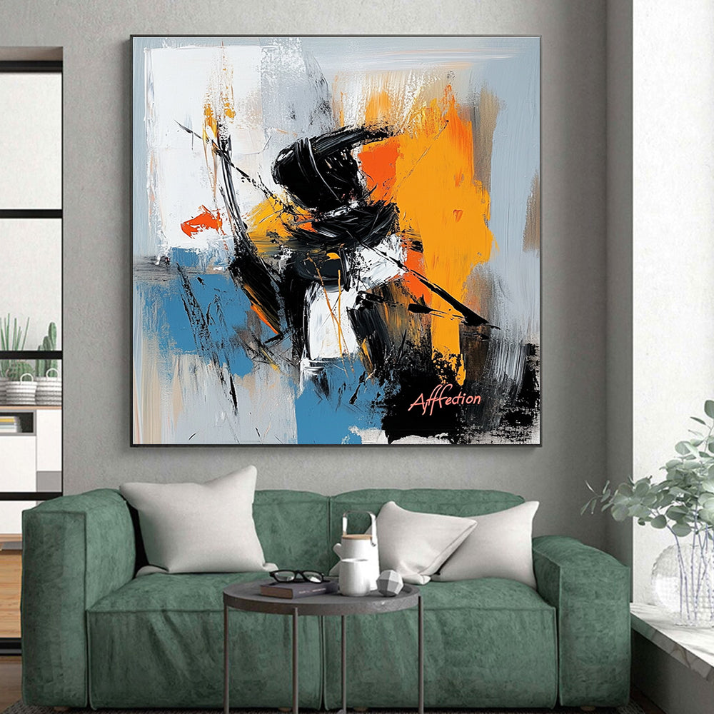 Dynamic Figure Abstract Painting with Expressive Energy WINK798