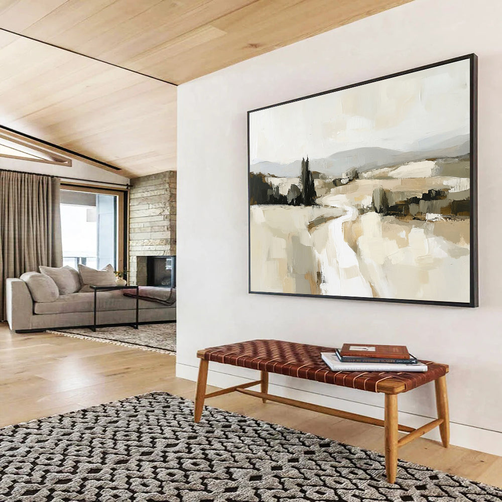 Neutral Landscape Abstract Painting with Subtle Tones ABS286
