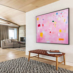 Delicate Pink Abstract Whimsical Charm Dots Painting ABS127