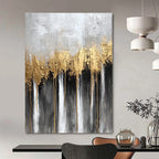 Gold Drip Abstract Painting for Luxe - Inspired Bedrooms GAB0859