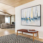 Sailboat Fleet Abstract Painting for Yacht Club Dining Rooms YHT259