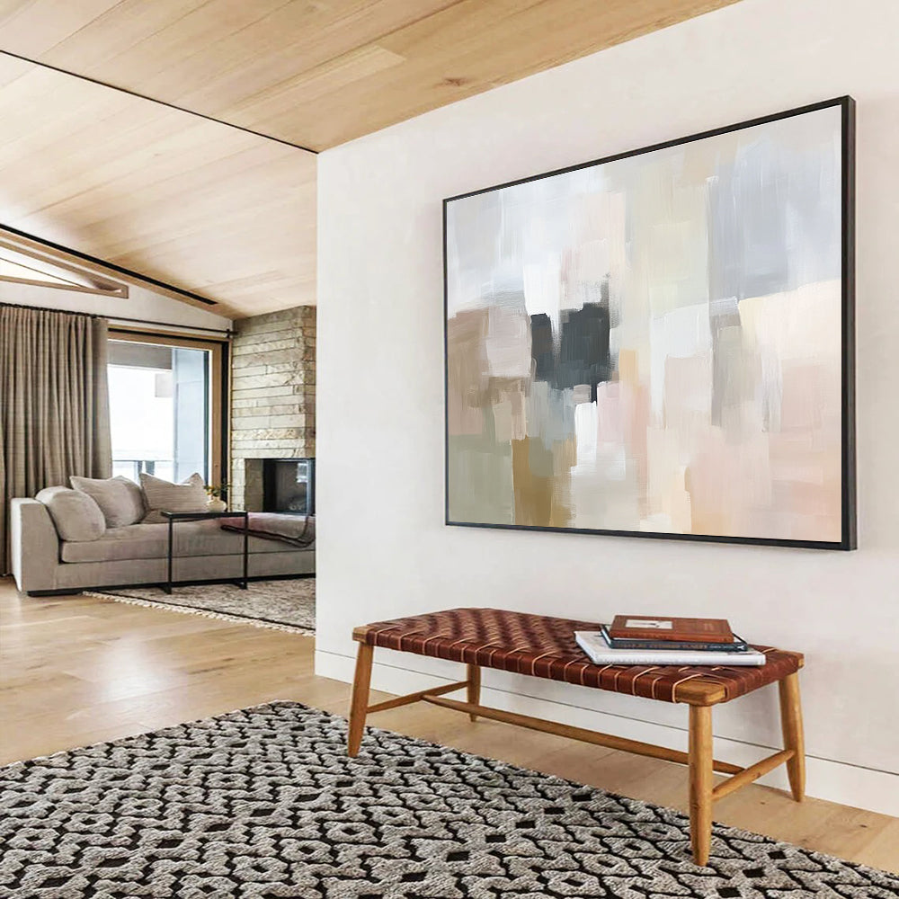 Neutral Blocks Abstract Composition Painting ABS220