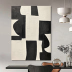 Black and White Geometric Abstract Painting for Modern Minimalist Interiors GAB0790