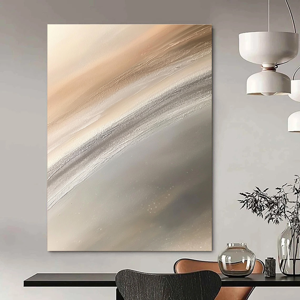 Soft Abstract Gradient Painting for Minimalist Bedrooms GAB1169