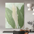 Textured Leaves Abstract Painting with Relief Effects GAB0002
