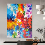 Rainbow Color Burst Abstract Painting for Playful Kids’ Spaces HENG415