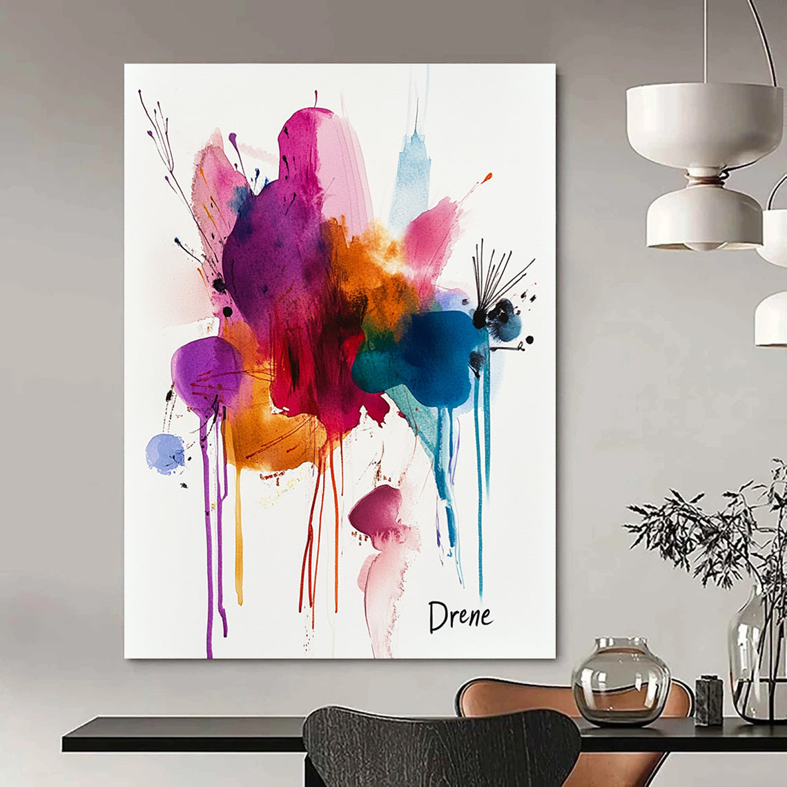 Colorful Drip Abstract Painting for Creative Studios GAB0984