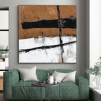 Earthy Tones and Lines Abstract Painting with Rustic Sophistication WINK188
