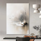 Winter Lake Abstract - Serene Snowy Landscape Art GAB0539
