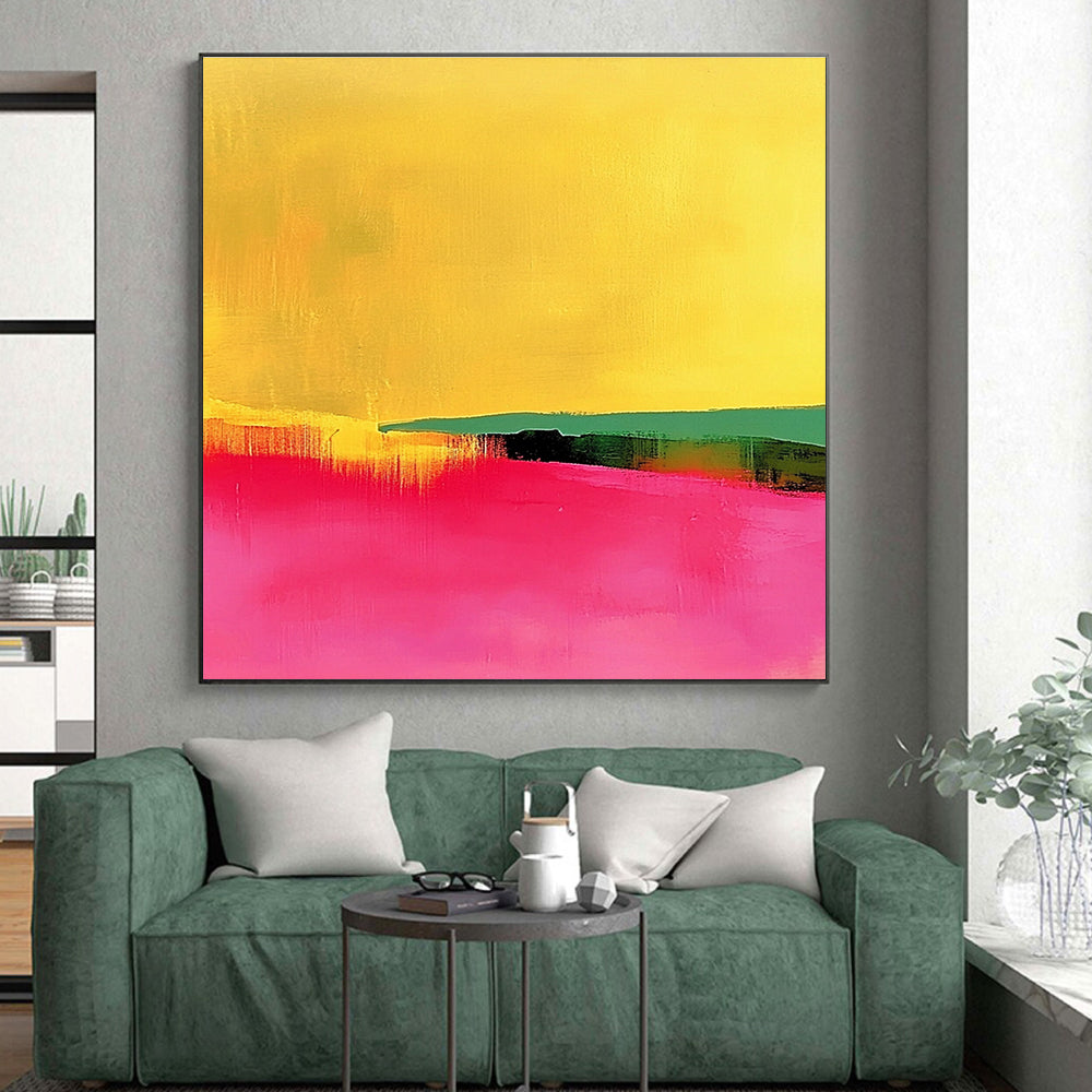 Vibrant Color Fields Abstract Painting with Energetic Palette WINK190