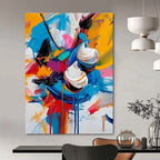 Colorful Abstract Blooms Painting for Vibrant Kitchens GAB0757
