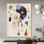 Whimsical Abstract Face Creative Abstract Painting for Eclectic Homes GAB1396