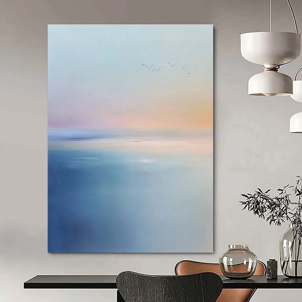 Serene Sea and Sky Abstract Painting for Peaceful Spa Retreats GAB0807