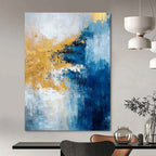 Blue and Gold Abstract Painting for Luxury Hotel Lobbies HENG062